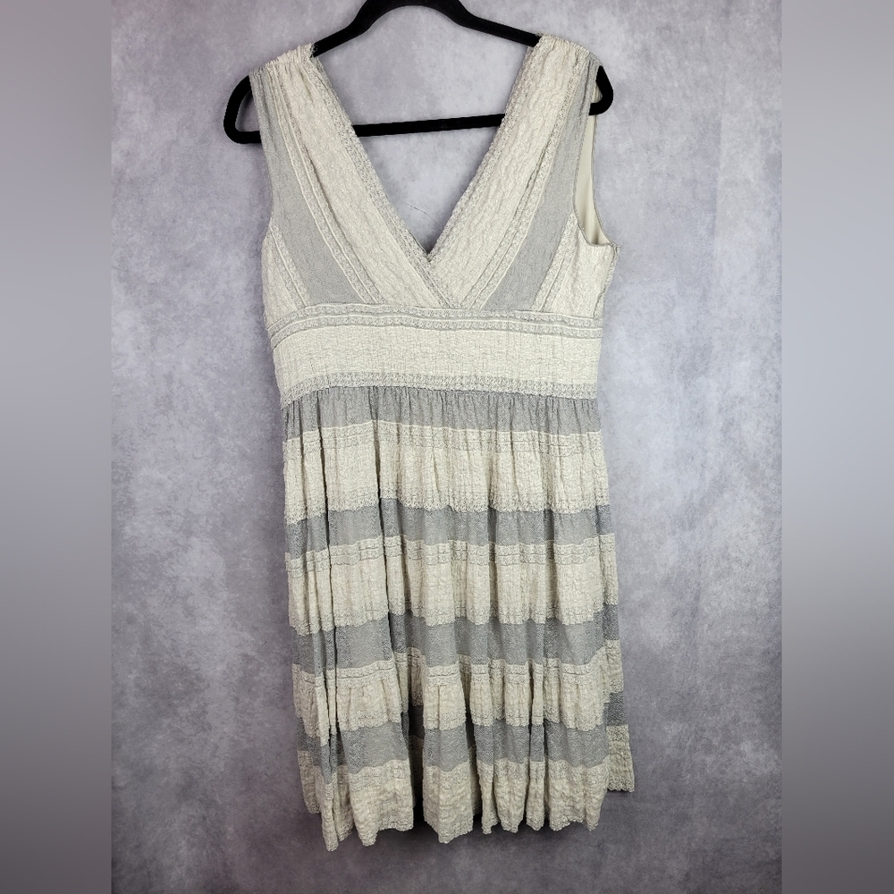 Max Studio Grey Vintage Old Look Lace Babydoll Stretchy‎  Dress Size XL